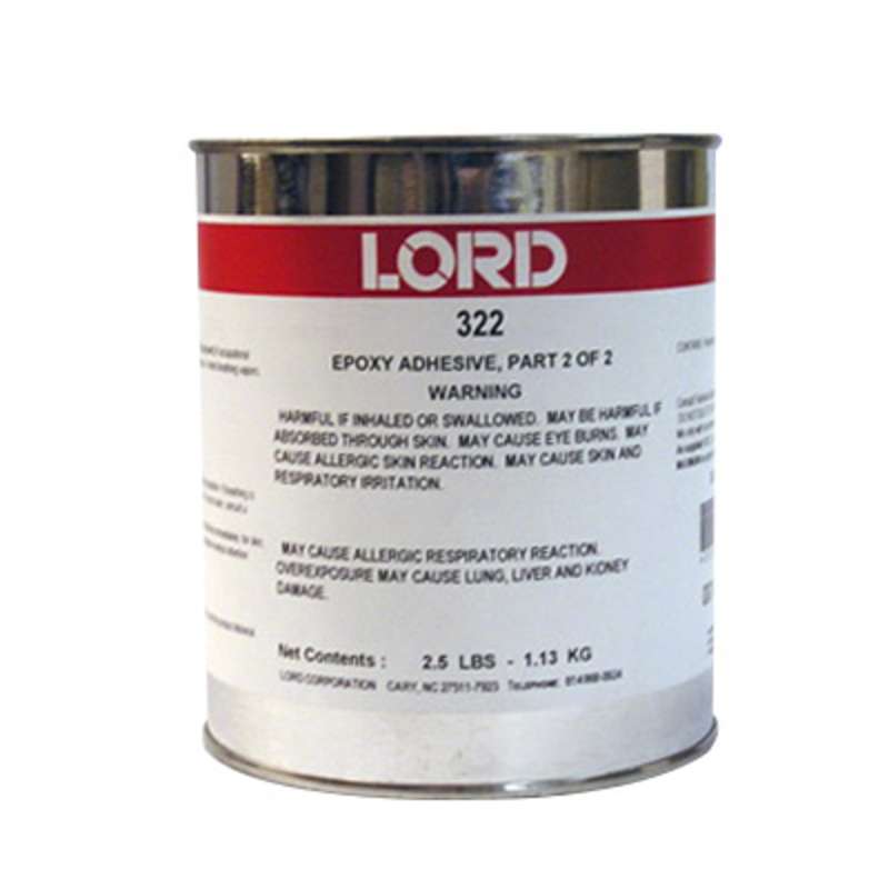 Lord® 322 General Purpose Part B Epoxy Adhesive Hardner, Open Head Drum Black/Orange With Liner, Gray